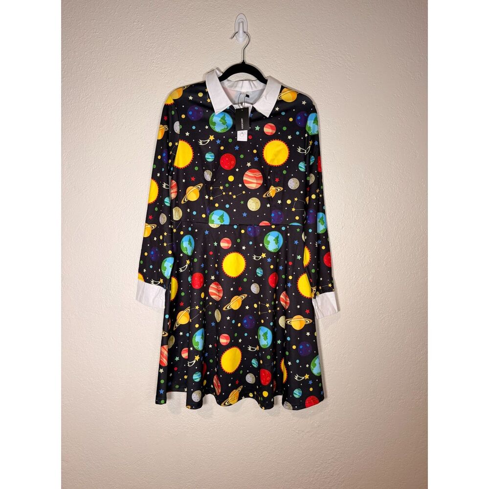 Miss Frizzle Space Planet Teacher Costume Dress Black Size Large